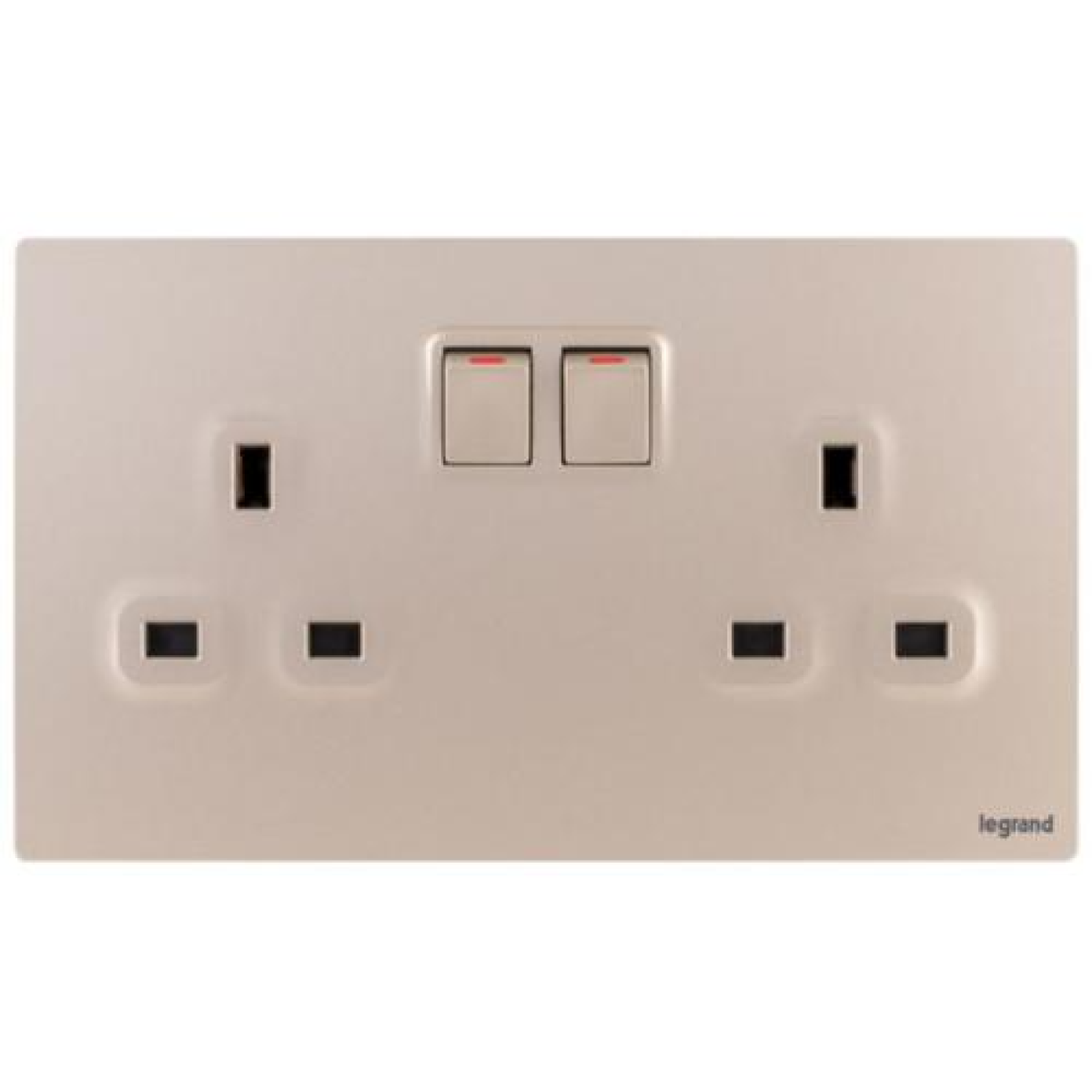 Legrand Mallia Senses 2811 13 CH 雙位13A帶開關掣插座 (香檳金)